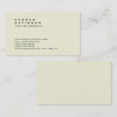 Carte de visite moderne beige clair (Devant / Derrière)