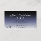 Carte De Visite Moderne Black Blue Gradient Bijoux étincelants Mon (Dos)