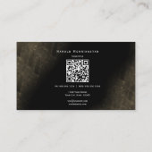 Carte De Visite Moderne Black et Gold Stone Qr et logo (Dos)