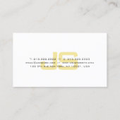 Carte De Visite Moderne Black Gold Blanc élégant Monogramme tendan (Dos)