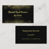 Carte De Visite Moderne Black Gold Event Planner Professional Busi (Devant / Derrière)