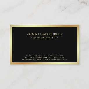 Carte De Visite Moderne Black Gold Professionnel élégant