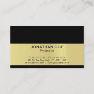Carte De Visite Moderne Black Gold Soft Luxe