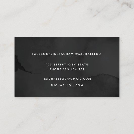 Carte de visite moderne Black Professional (Dos)