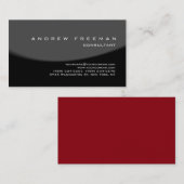 Carte De Visite Moderne Black Red Grey Spiral Élégant élégant (Devant / Derrière)