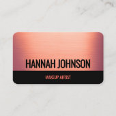 Carte de visite moderne Black & Rose Gold (Devant)