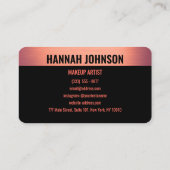Carte de visite moderne Black & Rose Gold (Dos)