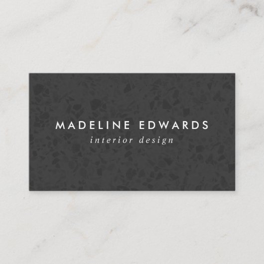 Carte de visite moderne Black Terrazzo (Devant)