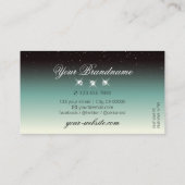 Carte De Visite Moderne Black Turquoise Gradient Bijoux étincelant (Dos)