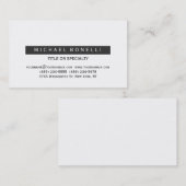 Carte de visite moderne Black White Grey Consultan (Devant / Derrière)