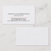 Carte de visite moderne  blanc (Devant / Derrière)