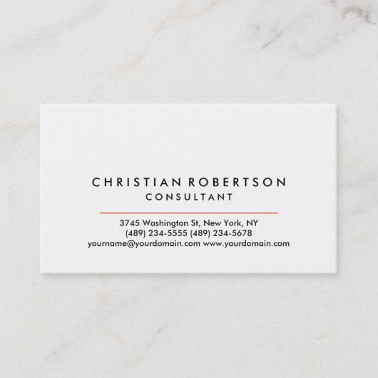 Carte de visite moderne  blanc (Devant)