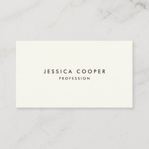 Carte De Visite Moderne Blanc Cassé Simple