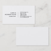 Carte de visite moderne blanc clair (Devant / Derrière)