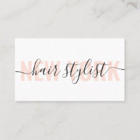 Moderne blanc et pêche cheveux styliste script chi