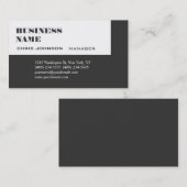 Carte de visite moderne blanc gris rayé tendance (Devant / Derrière)
