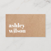 Carte De Visite Moderne Blanc IMPRIMÉ Kraft Bold Consultant (Devant)