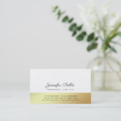 Carte De Visite Moderne Blanc Or Design élégant Plat Luxe (Debout devant)