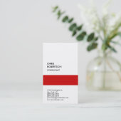Carte de visite moderne blanc rouge attractif (Debout devant)