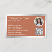 Carte De Visite Moderne Blanc Terrazzo Immobilier Photo QR Code (Dos)