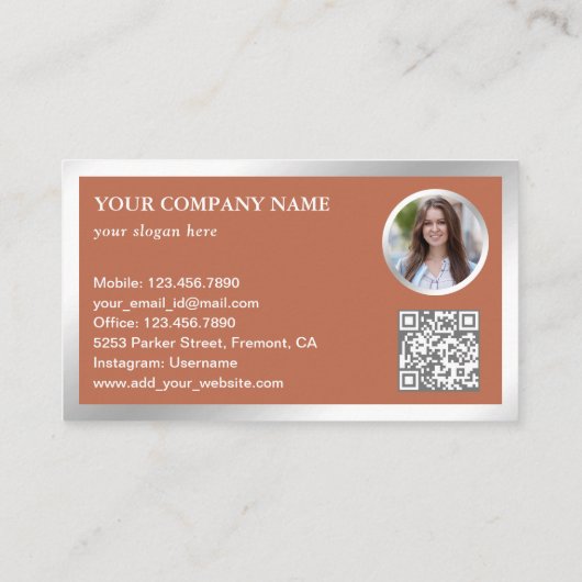 Carte De Visite Moderne Blanc Terrazzo Immobilier Photo QR Code (Dos)