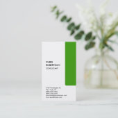 Carte de visite moderne blanc vert attrayant (Debout devant)