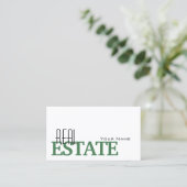 Carte De Visite Moderne Blanc Vert élégant Simple et professionnel (Debout devant)