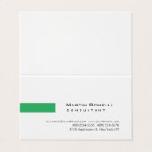 Carte De Visite Moderne Blanc Vert Simple Consultant (Extérieur déplié)