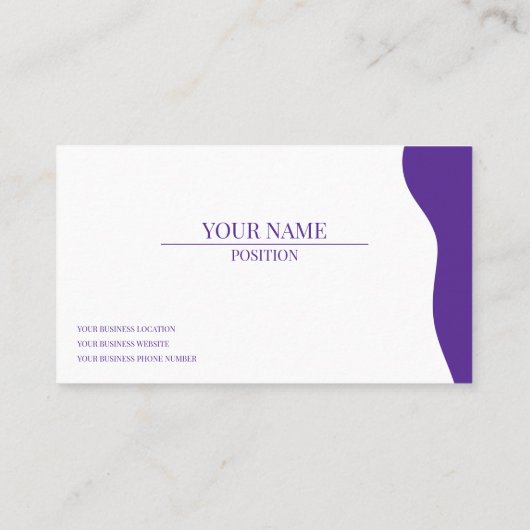 carte de visite moderne blanc violet (Dos)