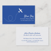 Carte de visite moderne bleu blanc acrobatique (Devant / Derrière)