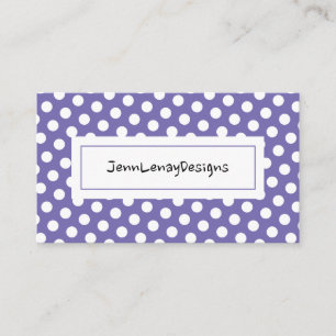 Carte De Visite Moderne Bleu Blanc Pois Motif Chic