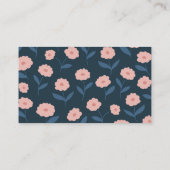 Carte De Visite Moderne Bleu Boho Floral Simple Tendance (Dos)