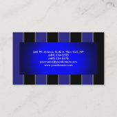 Carte De Visite Moderne Bleu clair Noir rayé Professionnel (Dos)