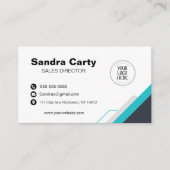 Carte de visite moderne bleu et blanc (Devant)