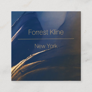 Carte de visite moderne bleu et or