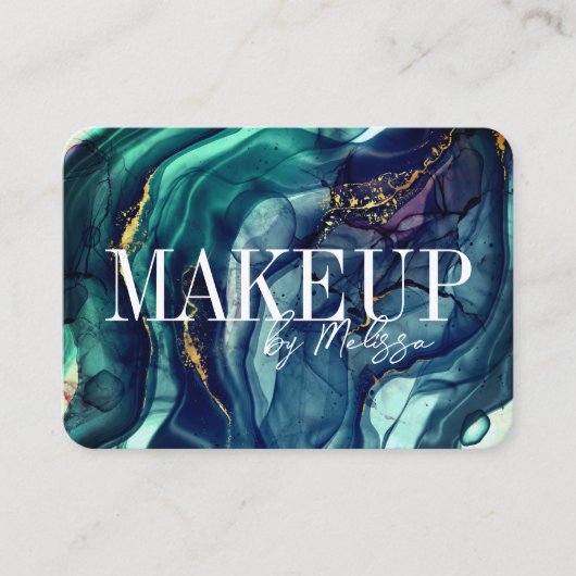 Carte de visite moderne bleu et vert (Devant)