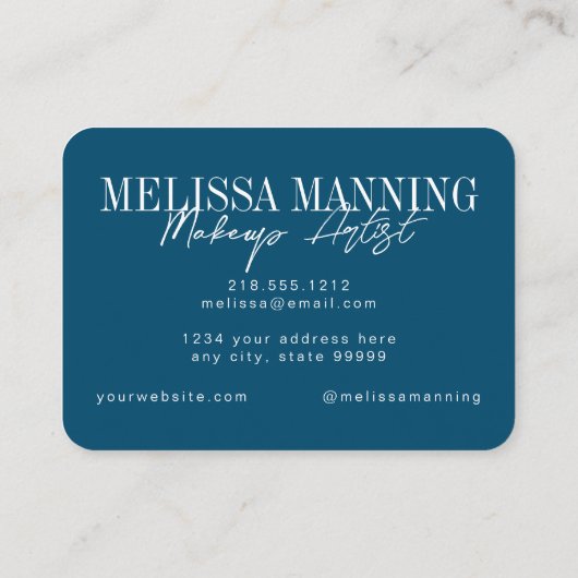 Carte de visite moderne bleu et vert (Dos)