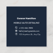 Carte de visite moderne bleu foncé (Dos)