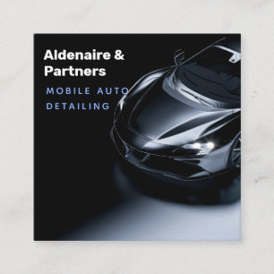 Carte de visite moderne bleu foncé