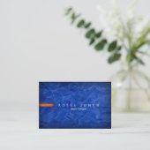 Carte de visite moderne bleu orange blanc (Debout devant)