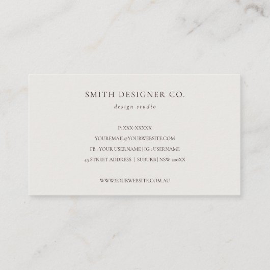 Carte De Visite Moderne Bleu pourpre Feuillage Tropical Faune Fern (Dos)