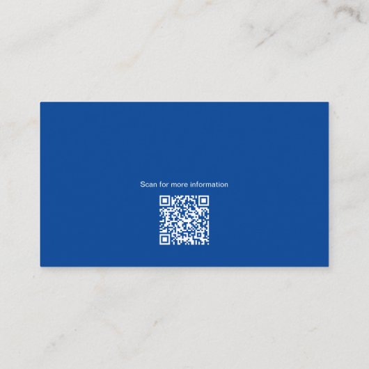 Carte De Visite Moderne Bleu Social Media Code QR (Dos)
