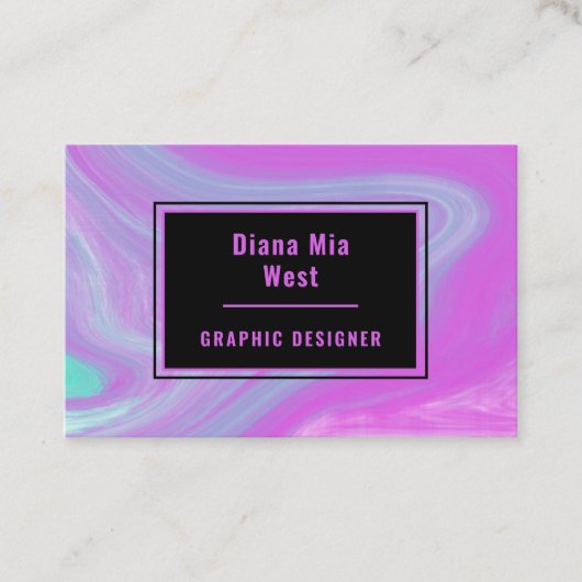Carte de visite moderne bleu violet (Devant)