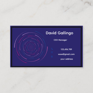 Carte de visite moderne bleue, 8,89 cm x 5,08 cm