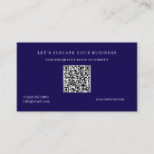 Carte de visite Moderne Bleue avec Code QR | Entre (Dos)