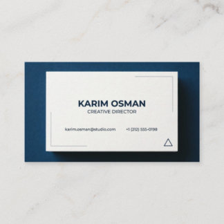 Carte de visite moderne bleue avec design géométri