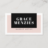 Carte De Visite MODERNE bloc de couleur MINIMAL mignon rose rose n (Devant)