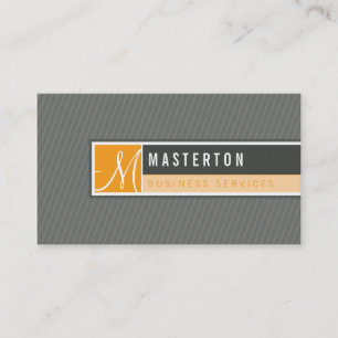CARTE DE VISITE moderne bloqué monogramme orange g