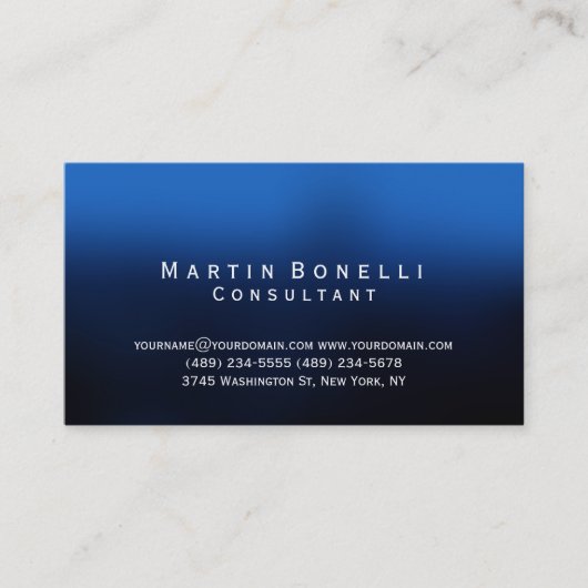 Carte de visite moderne Blue Black Consultant (Devant)