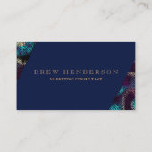 Carte De Visite | Moderne Blue Gold Neon Professional (Dos)